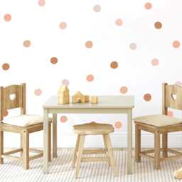 Polka Dot Wall Decals Nursery Decor, Dusky Pink, Boho Neutral, Pack 90, 2 Inch - thumbnail 4