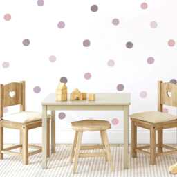Polka Dot Wall Decals Nursery Decor, Dusky Pink, Boho Neutral, Pack 90, 2 Inch - thumbnail 3