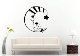 Baby Moon Kids Sleeping Snoozing Bedroom Children Room Wall Sticker Decal Vinyl Mural Decor Art L2311 - thumbnail 1