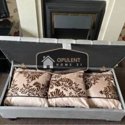 Handmade Plush Velvet Ottoman Footstool 40-Inch Storage Bench - thumbnail 2