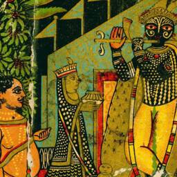 India, Trade Label, Glasgow, Wall Hanging, Pull Down Chart, Early 1900S, Fabric Neil Matheson & Reid, Dancers, Ethnic, Costume - thumbnail 2