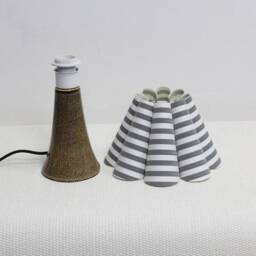 Gray Striped Fabric Lampshade Table Lamp For Home Decor-99# - thumbnail 3