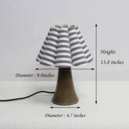 Gray Striped Fabric Lampshade Table Lamp For Home Decor-99# - thumbnail 2