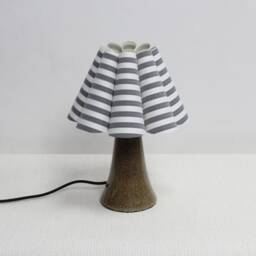 Gray Striped Fabric Lampshade Table Lamp For Home Decor-99#