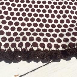 Pillowcase With Crocheted Edging Brown Organic, Polka Dot, Granny Chic, Shabby Cottage Chic - thumbnail 3