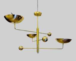 3 Pendant Sputnik Light - Antique Brass Chandelier Mid Century Modern Ceiling Fixture Custom Kitchen Lighting