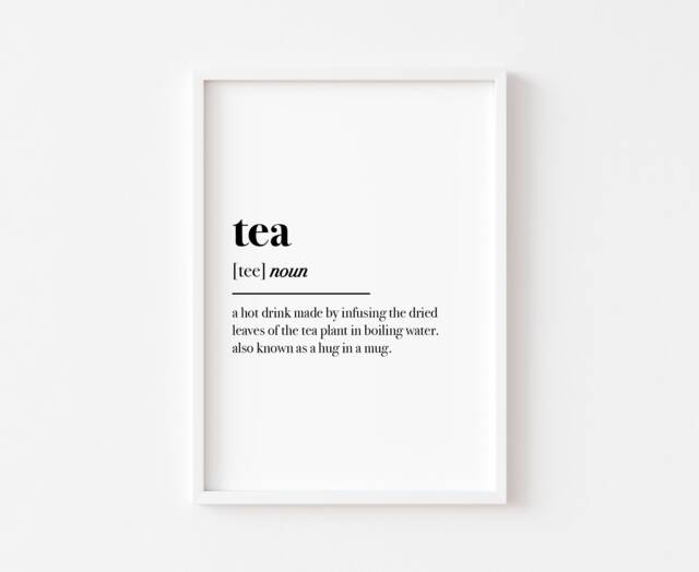 Kitchen Prints - Food Tea Definition Print Wall Art Decor Home - image 1