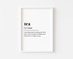 Kitchen Prints - Food Tea Definition Print Wall Art Decor Home - thumbnail 1