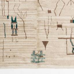 Handmade Beige Berber Rug Moroccan Tribal Wool Carpet - 8'x10' - thumbnail 2