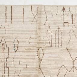 Handmade Beige Berber Rug Moroccan Tribal Wool Carpet - 8'x10' - thumbnail 3