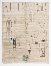 Handmade Beige Berber Rug Moroccan Tribal Wool Carpet - 8'x10' - thumbnail 1