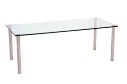Micro Glass Dining Table With Matt Nickel Legs