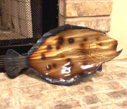 Handmade Flounder Fish Metal Wall Art, Home Decor
