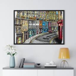 Edinburgh Victoria Street Art Print Framed Scotland Home Decor - thumbnail 2