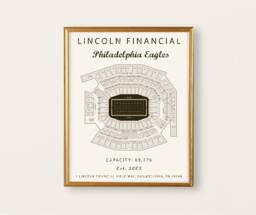 Philadelphia Eagles, Lincoln Financial Field Seating Chart, Art, Eagles Football, Gift For Fan, Nfl Stadium Art, Decor - thumbnail 1