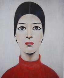 L S Lowry Authentic Art Print - Portrait Of Ann Textured Image Plus Border With Fine Coating - thumbnail 1