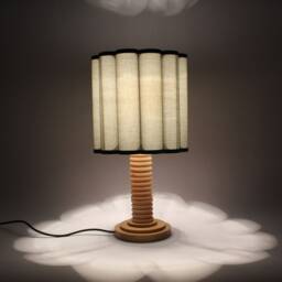Handmade Olive Green Fabric Table Lamp With Wooden Base-50# - thumbnail 1