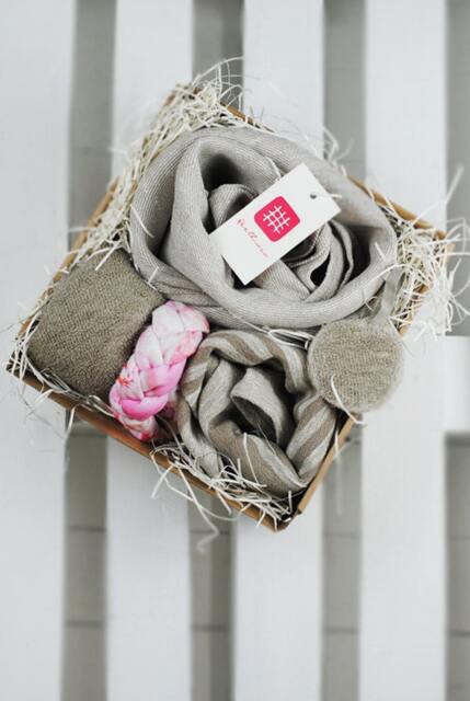 Linen Beauty Box Spa Towel Set, Headband & Sponges - Gift Wrapped - image 1
