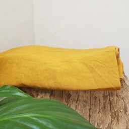 Mustard Yellow Linen Sheets - Full Size King Queen Housewarming Gift For Women - thumbnail 2