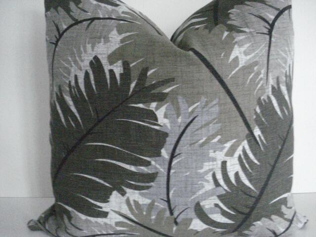 Botanical Leaves Pillow Cover - Neutral Taupe, Silver, & Ivory - image 1