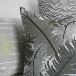 Botanical Leaves Pillow Cover - Neutral Taupe, Silver, & Ivory - thumbnail 2