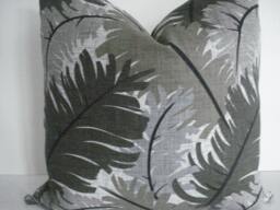 Botanical Leaves Pillow Cover - Neutral Taupe, Silver, & Ivory - thumbnail 1