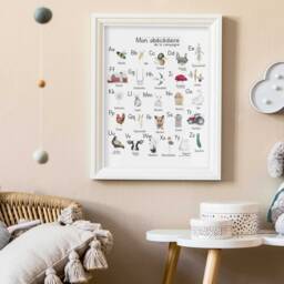 Abc Print, Children's Alphabet Farm Animal Educational Poster - thumbnail 1