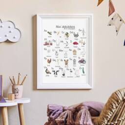 Abc Print, Children's Alphabet Farm Animal Educational Poster - thumbnail 3