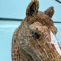 Palomino Mosaic & Beaded Horse Head Wall Hanging - thumbnail 4