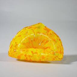 Blown Glass Business Card Or Phone Holder Yellow - thumbnail 1