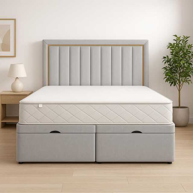 Plush Velvet Ottoman Bed With 54 - image 1