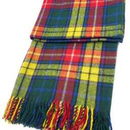 Buchanan Modern Tartan Wool Blanket, Scottish Made, Fringed Edges - thumbnail 2