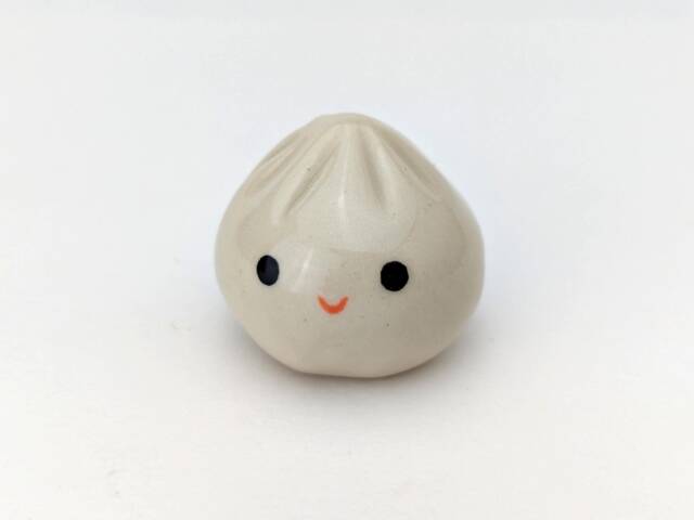 Cute Handmade Ceramic Dumpling. Happy Soup Adorable Gyoza. Foodie Gift. Xiao Long Bao. Small-Batch Ceramics. Hand-Painted Pottery - image 1