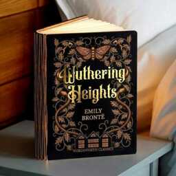 Wuthering Heights Folding Book Lamp, Dark Academia Night Light, Height Novel Inspired Reading Lover Gift - thumbnail 1