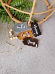 Personalized Wooden Name Tag, Halloween Basket, Christmas Stocking