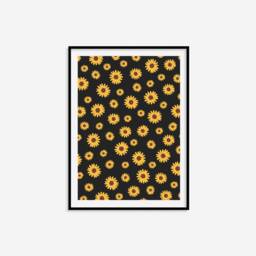 Cute Sunflower Print - Flower Print, Retro Wall Art, Minimal Living Room Bedroom Home Decor, Boho Style, Colourful Art - thumbnail 2