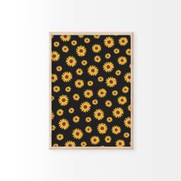 Cute Sunflower Print - Flower Print, Retro Wall Art, Minimal Living Room Bedroom Home Decor, Boho Style, Colourful Art - thumbnail 1