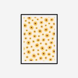 Cute Sunflower Print - Flower Print, Retro Wall Art, Minimal Living Room Bedroom Home Decor, Boho Style, Colourful Art - thumbnail 3