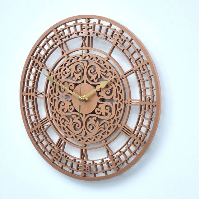 Mandala Wall Clock Bronze Metalic Colour Wooden Silent Non Ticking Roman Numerals 30cm 55cm Ornament Gift - image 1