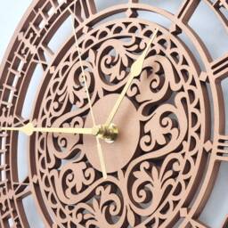Mandala Wall Clock Bronze Metalic Colour Wooden Silent Non Ticking Roman Numerals 30cm 55cm Ornament Gift - thumbnail 2