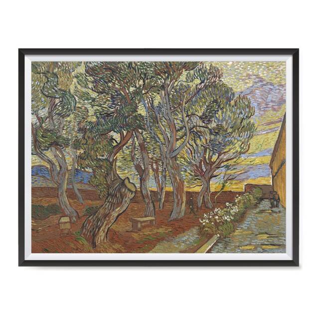 Vincent Van Gogh Art Reproduction Posters - Poster Printing Wall Print For Home Office Decor Garden Of The Asylum - image 1