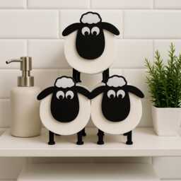 Fun Sheep Toilet Paper Holder - Bathroom Decor Set Of 3