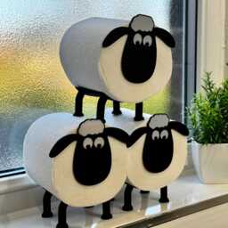 Funny Sheep Toilet Paper Roll Holder Bathroom & Organiser Accessories Home Indoor Storage Decor - Set Of 3 Loo - thumbnail 2
