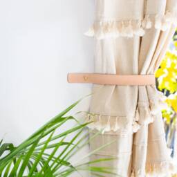 Leather Curtain Tieback Hooks Nursery Window Treatments Tie Back Holder Rustic Kitchen Decor Loop Scandinavian Modern - thumbnail 3