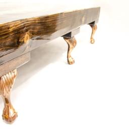 Queen Elizabeth I Reclaimed Wood Coffee Table - Bespoke Artisan Crafted Ball & Claw Legs - thumbnail 2
