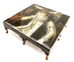 Queen Elizabeth I Reclaimed Wood Coffee Table - Bespoke Artisan Crafted Ball & Claw Legs - thumbnail 1