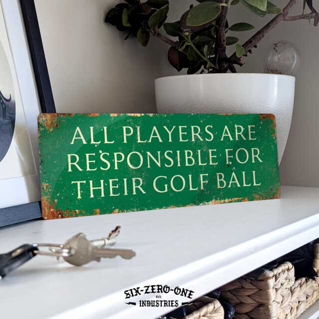 All Players Responsible Metal Sign. Golf Vintage Worn Rusty Look Printed Bathroom Funnny Bedroom Golfer Club Course - image 1
