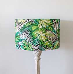 Handcrafted Green Jungle Leopard Lampshade Modern Boho Decor - thumbnail 1
