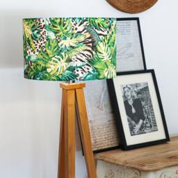Handcrafted Green Jungle Leopard Lampshade Modern Boho Decor - thumbnail 2