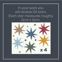 Whimsical Stars & Dots Fabric Wall Stickers Peel & Stick Kids Nursery Decor, Removable & Repositionable - thumbnail 3